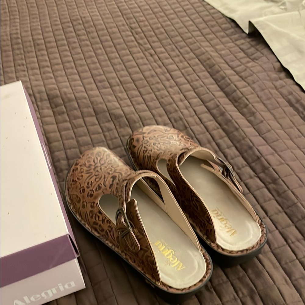 Alegria Brown Mules Artisanal Slip-On Clogs